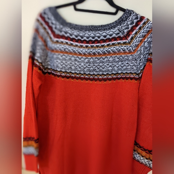 Maurices Holiday Fair Isle Red Black Christmas Sweater SZ L - Picture 6 of 6